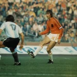 Aksi Johan Gruyff bersama timnas Belanda vs Argentina